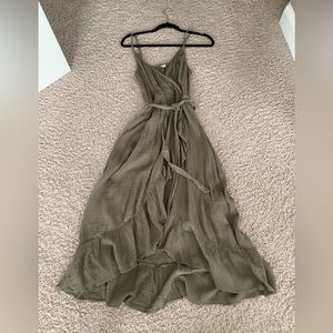 Olive Green Gauze Dress